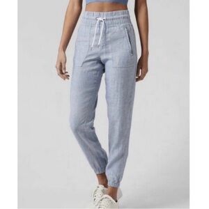 Athleta Cabo Linen Jogger Pant in Chambray Blue Size 8